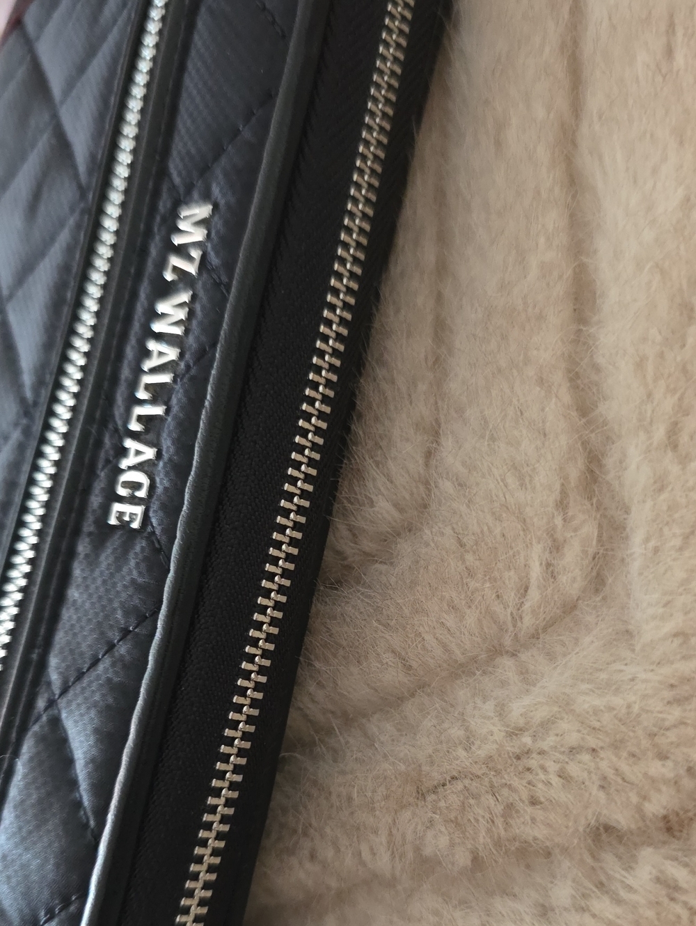 MZ Wallace Black Quilted Zip Wallet with Front Zip Pocket - Picture 7 of 10